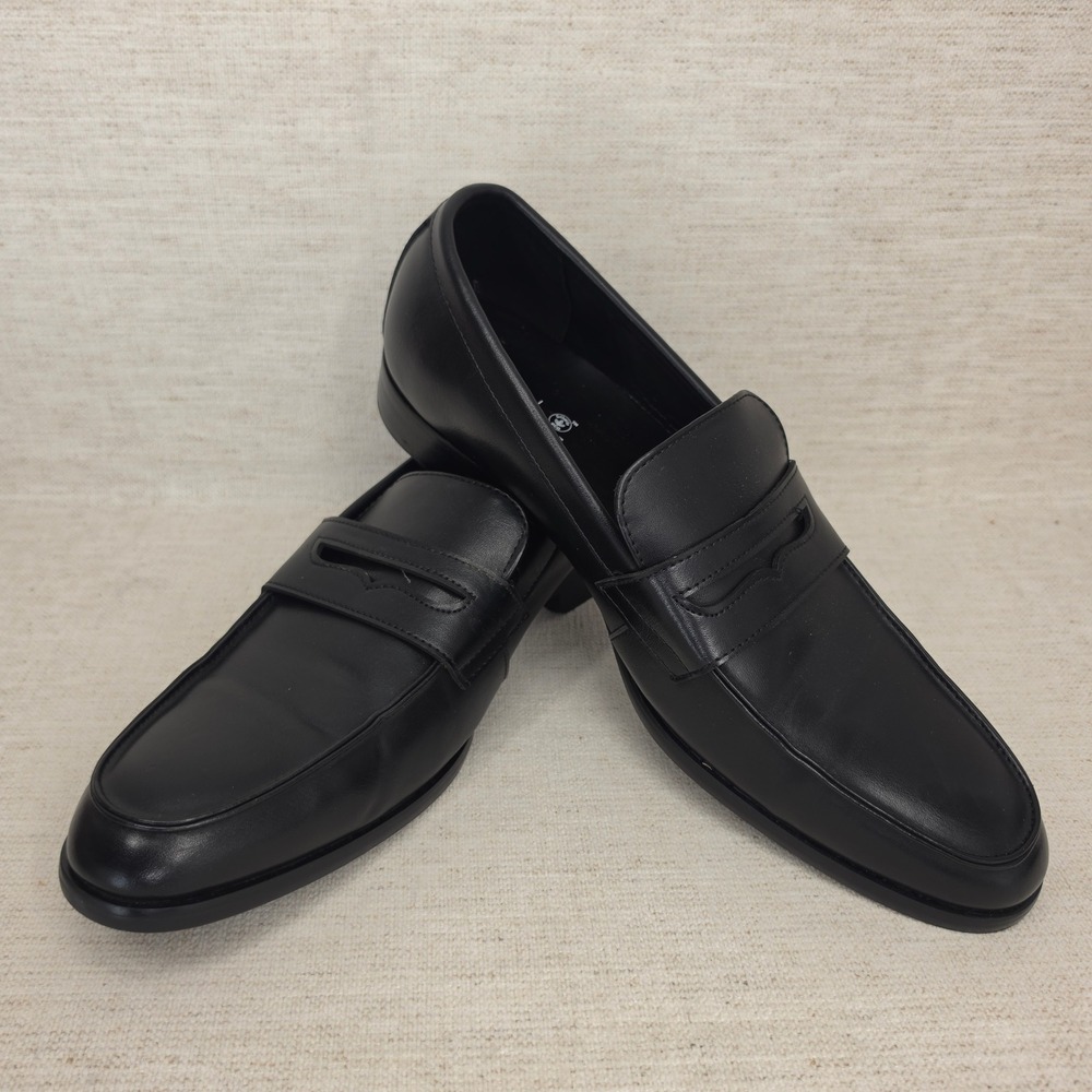 Abound Heath Penny Loafers Mens 10.5M Black Slip On Dress Shoes ABHEATH-PU